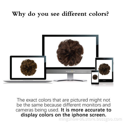 No MOQ messy colored hair bun accessories